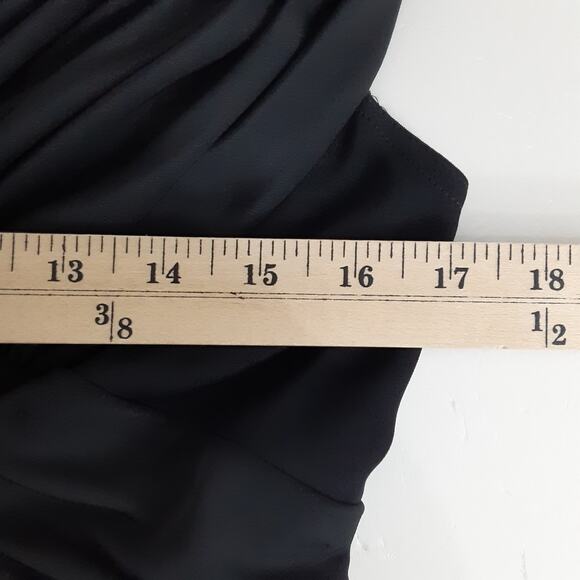 Tadashi Shoji Black Taffeta Pleated Fit and Flare Cocktail Dress Women 8 Holiday - Picture 12 of 14